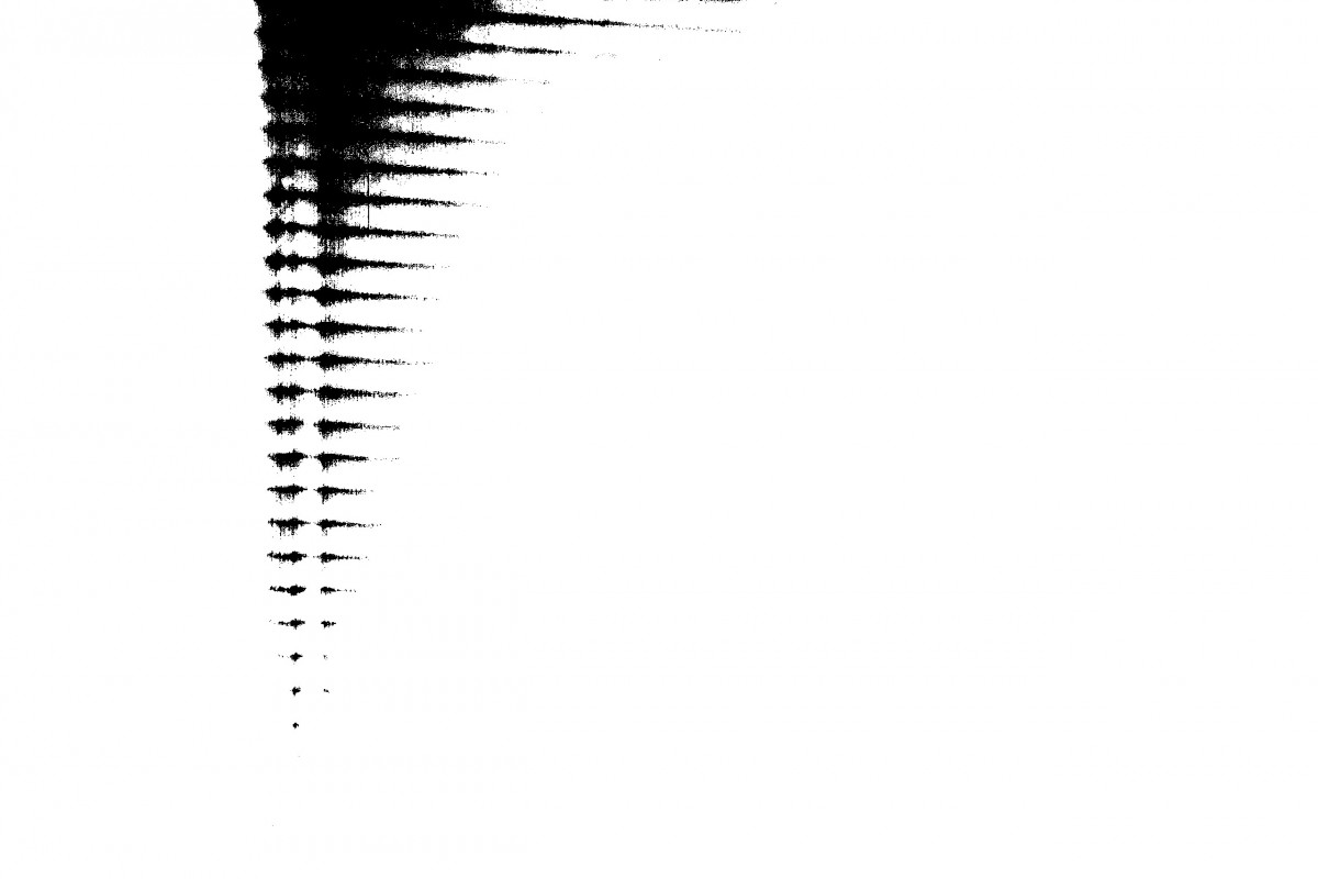 abstrakte schwarze Form auf weißem Grund