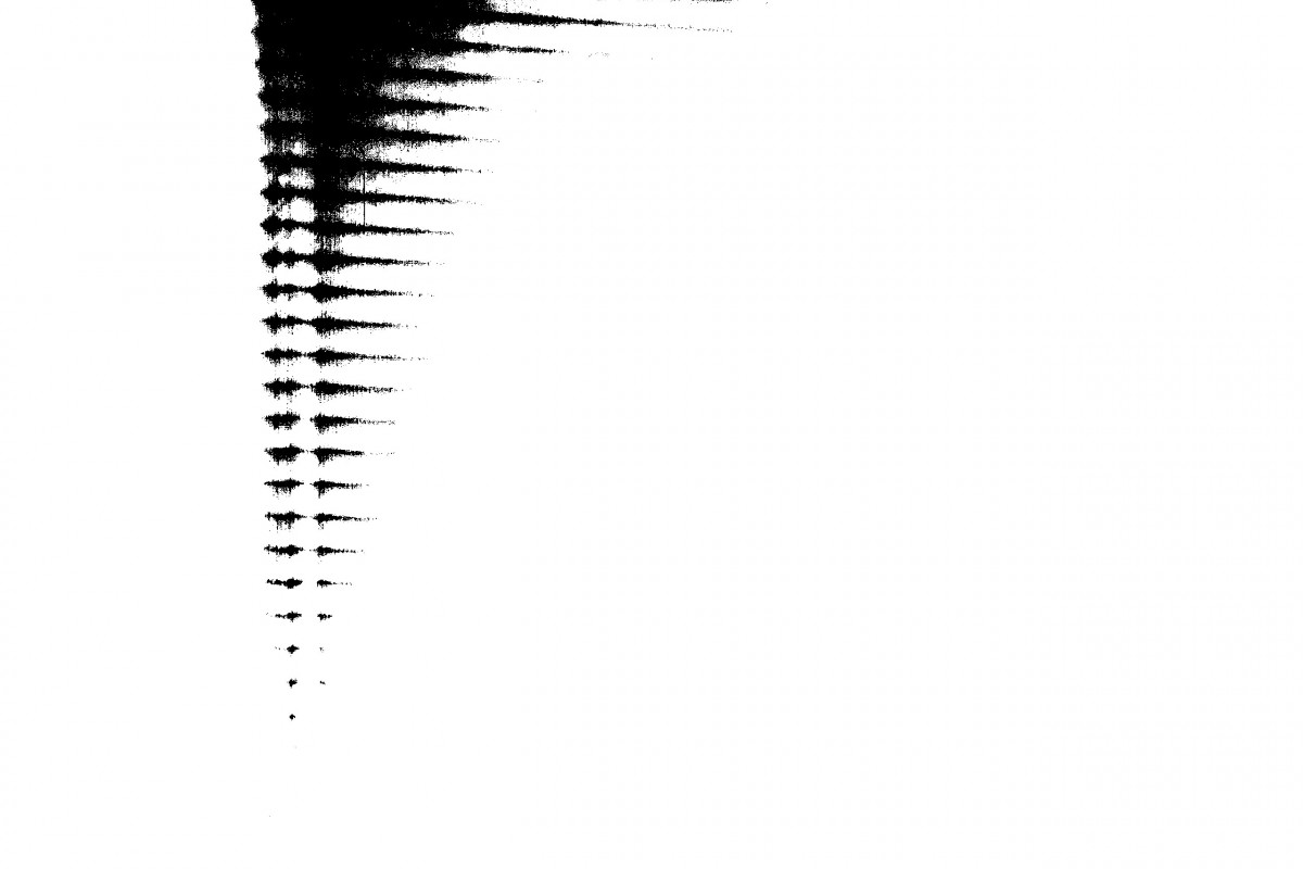 abstrakte schwarze Form auf weißem Grund